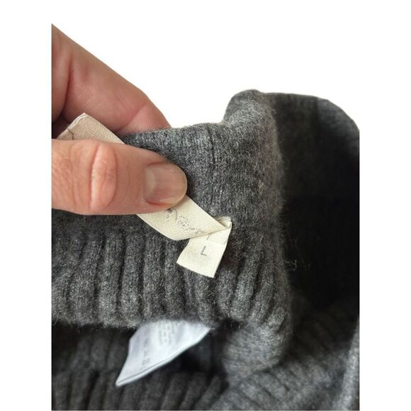 Nap Loungewear Cashmere Knit Ribbed Pants Flare Size L Gray Pull On - Picture 5 of 9